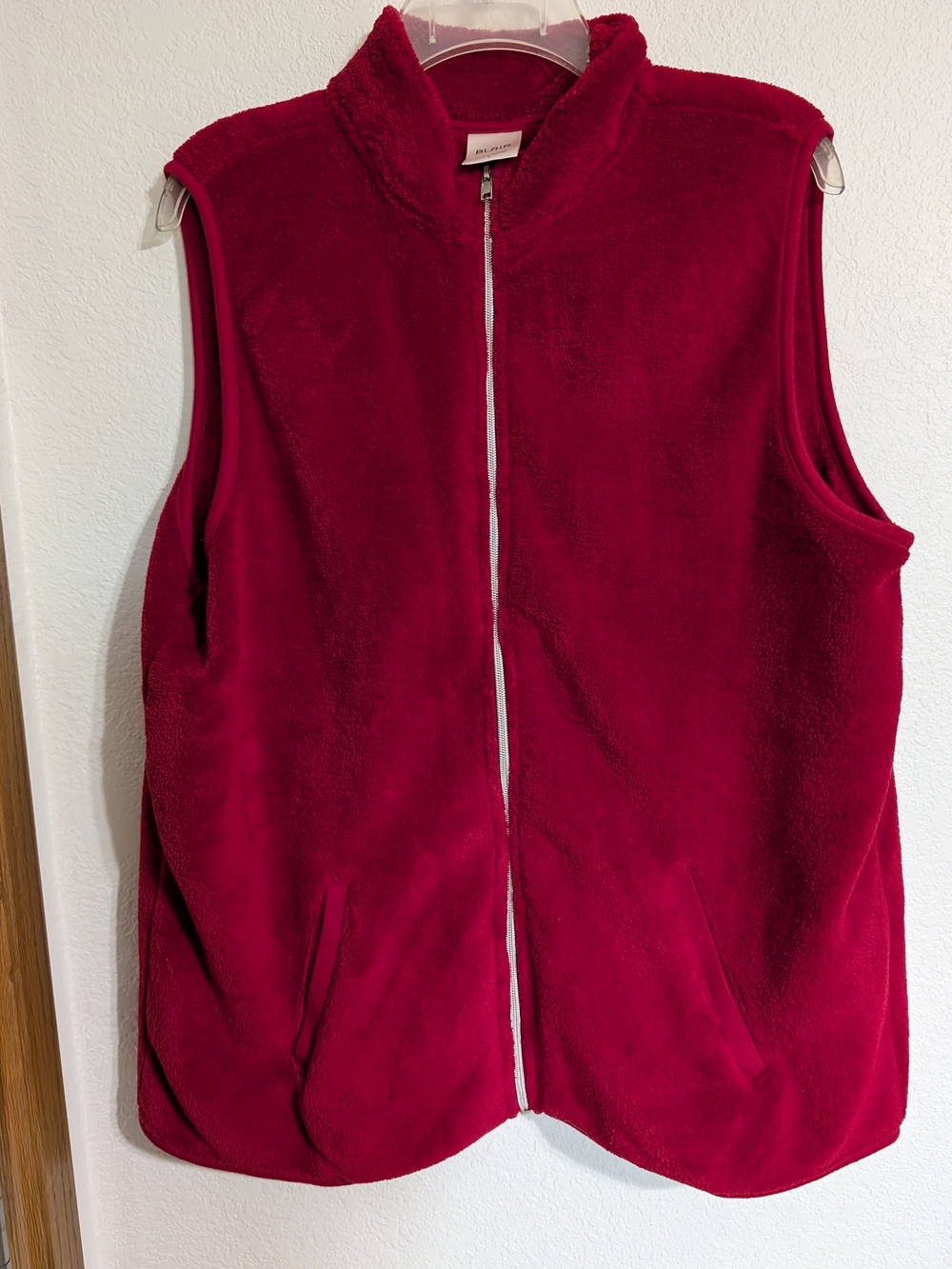 Blair Deep Red Fleece Zip-Front Vest
